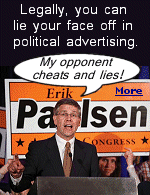 There is no truth-in-advertising law governing federal candidates. They can legally lie about almost anything they want, and broadcasters are not allowed to edit or refuse ads, even if they know them to be false.